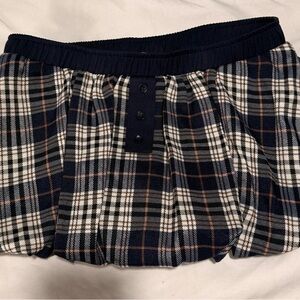Edikted Navy and White Plaid Skort